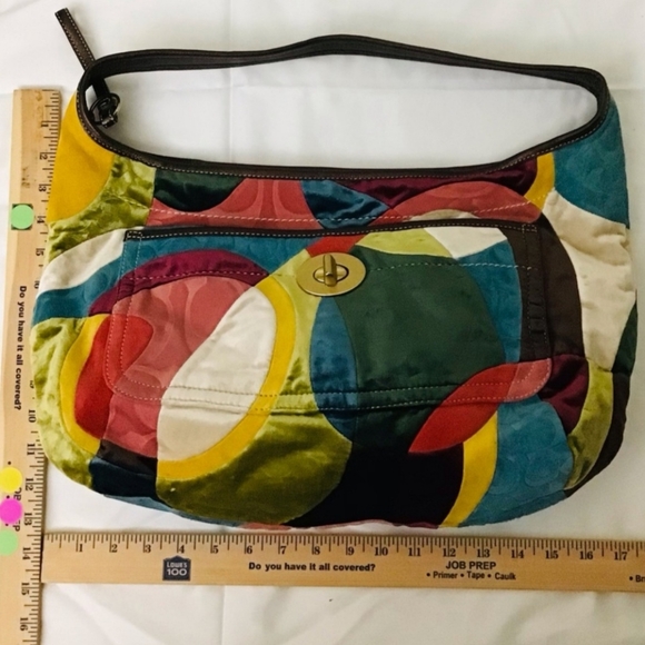 Coach Ltd Edition Multicolor Suede/Velvet Patchwork Ergo Hobo Bag - Picture 7 of 8